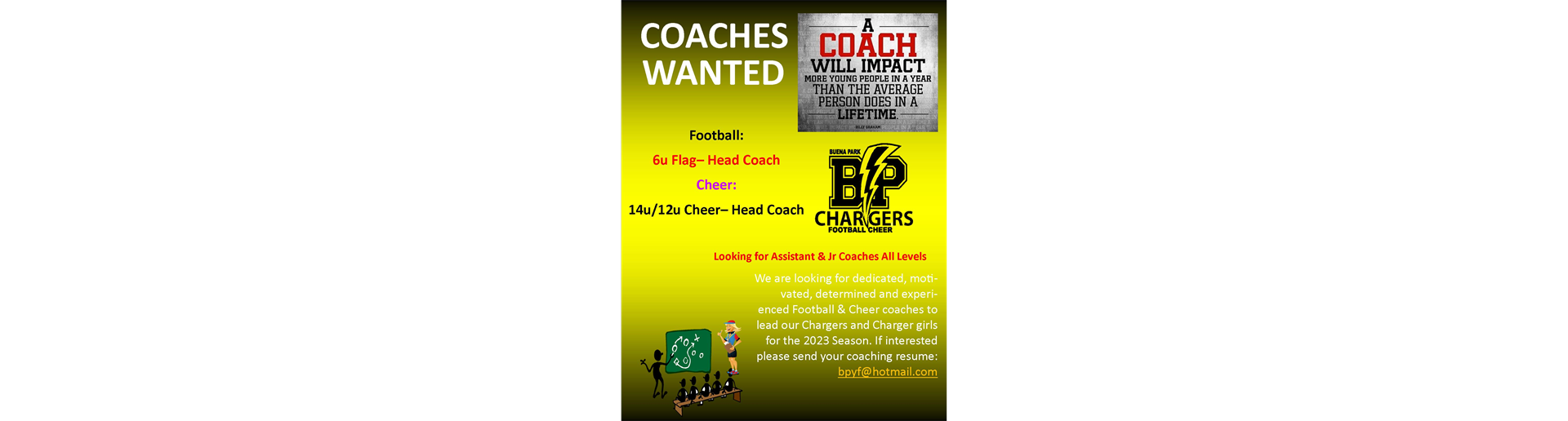 Wanted Coaches 2023 Season