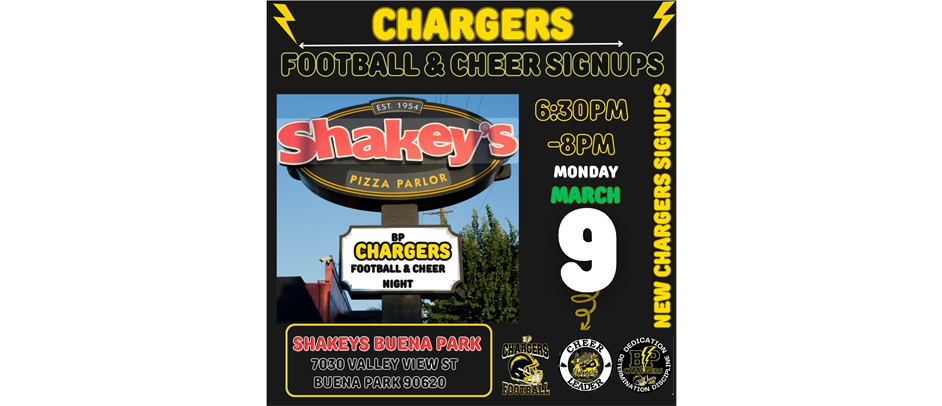 SIGNUPS MARCH 9th @ SHAKEYS